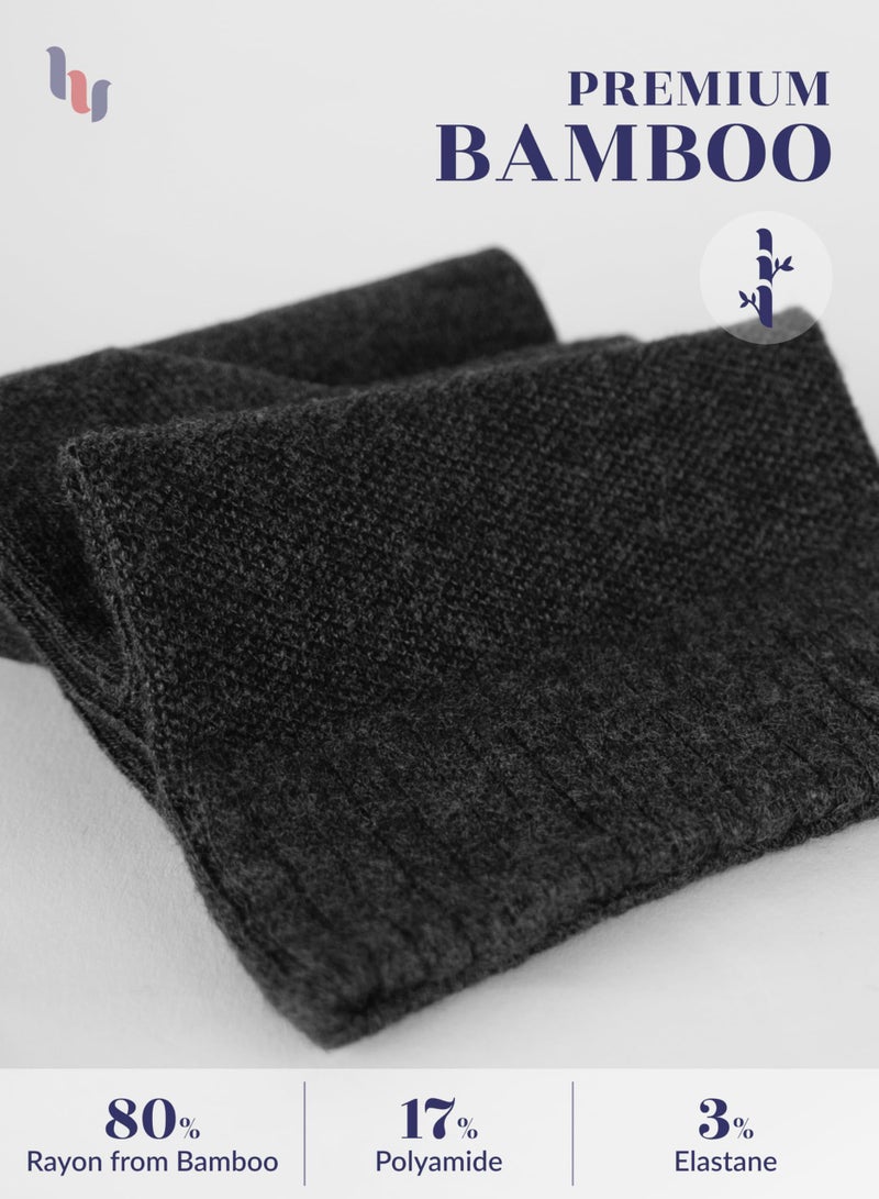 Hugh Ugoli Diabetic Socks for Men, Loose Ankle Socks Rayon, Extra-Wide, Thin, Seamless Toe and Non-Binding Top, 4 Pairs, Charcoa Black, Shoe Size: 11-13 - Image 4